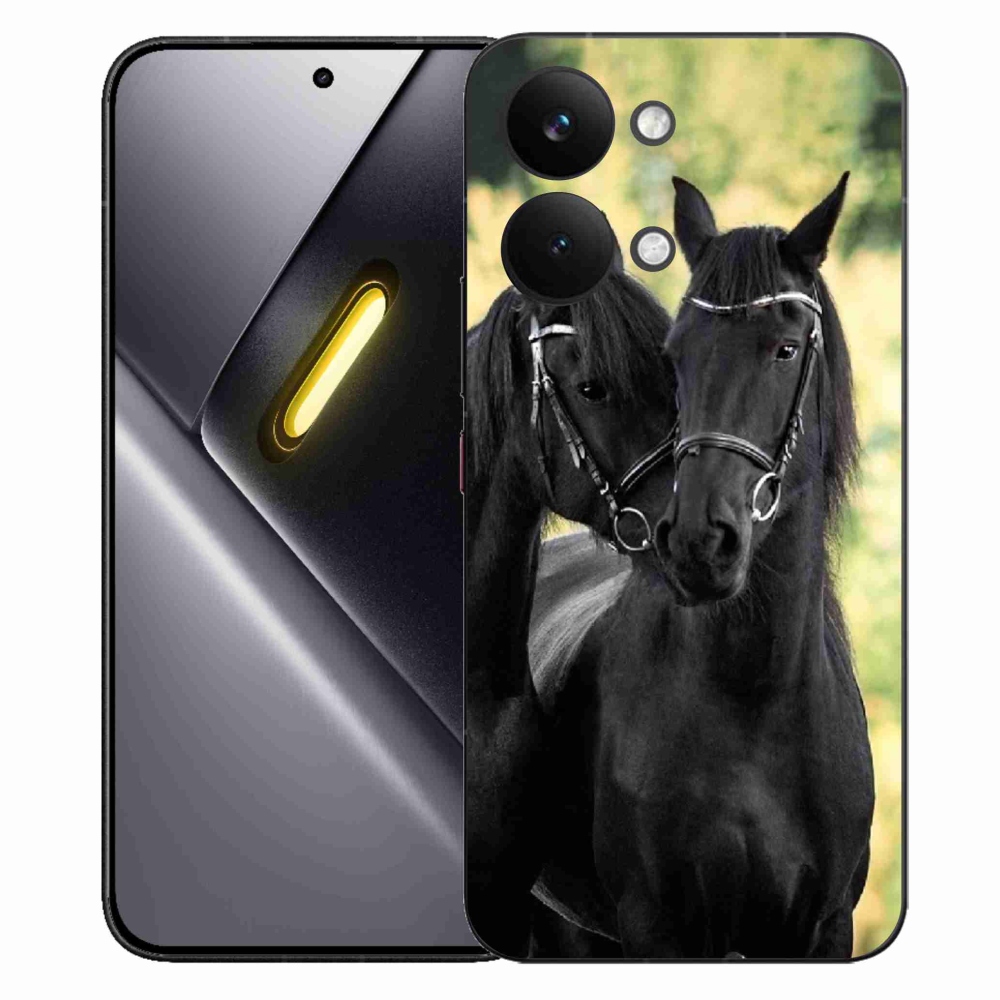 Gelový kryt mmCase na Xiaomi Poco X8 Pro Max - dva černí koně