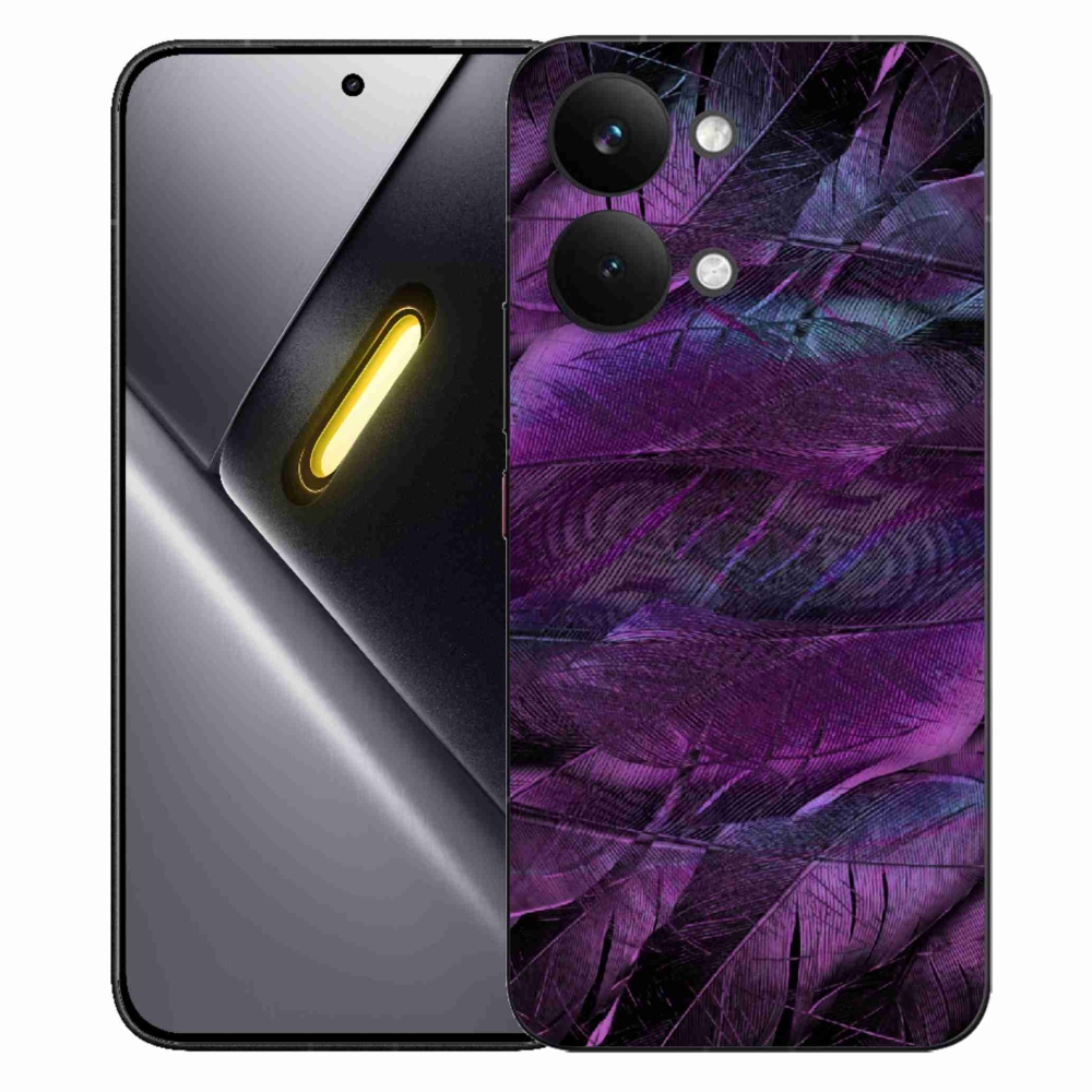 Gelový kryt mmCase na Xiaomi Poco X8 Pro Max - fialová pírka