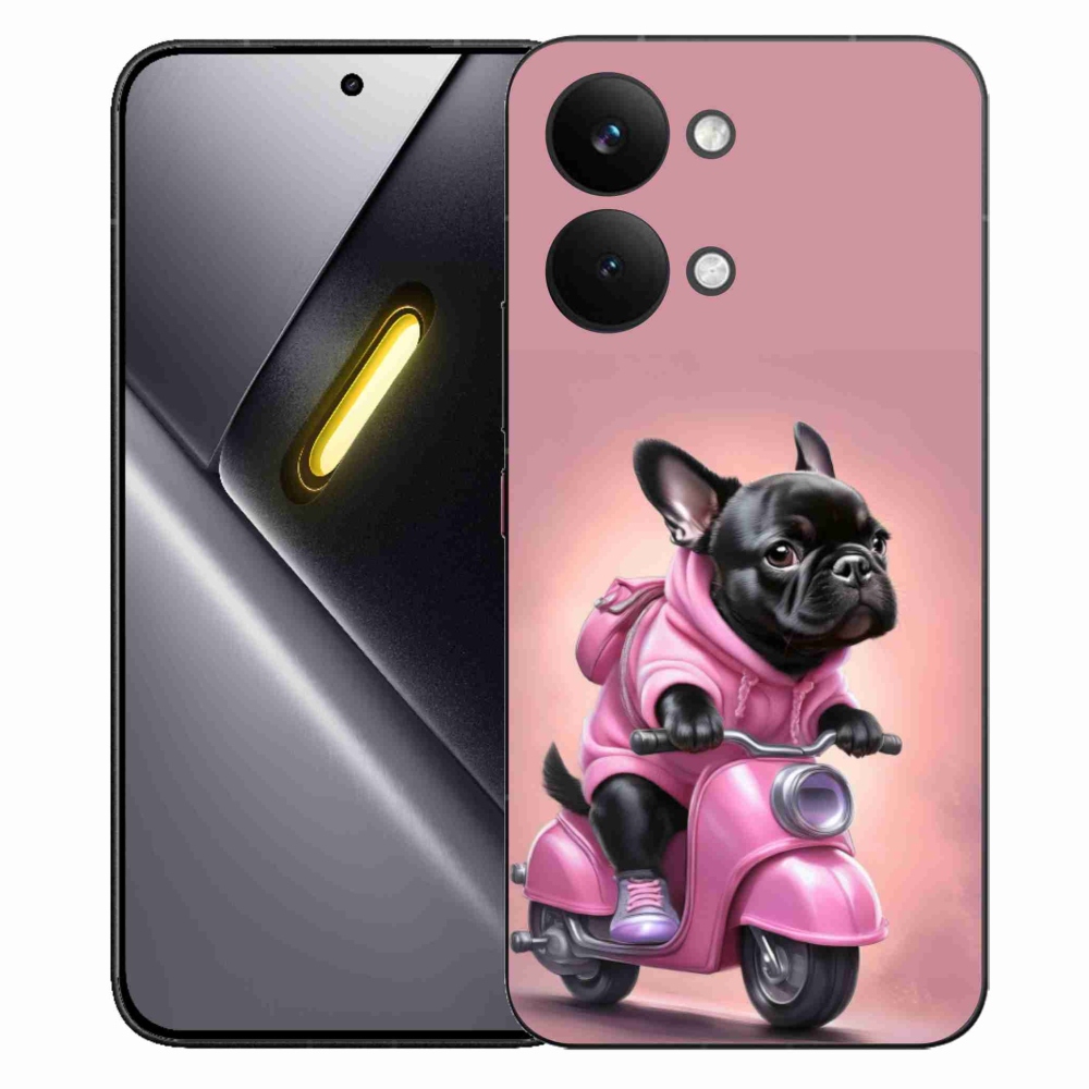 Gelový kryt mmCase na Xiaomi Poco X8 Pro Max - francouzský buldoček na skútru