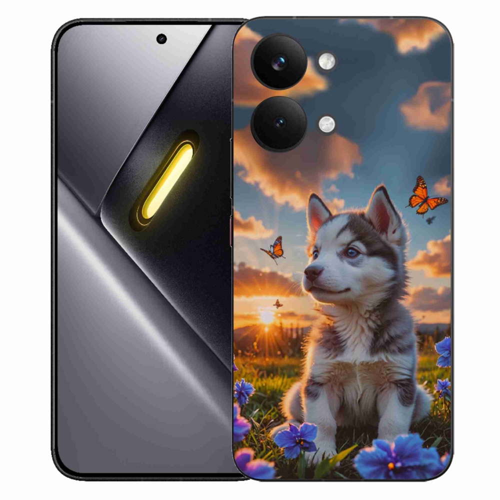 Gelový kryt mmCase na Xiaomi Poco X8 Pro Max - husky při západu slunce