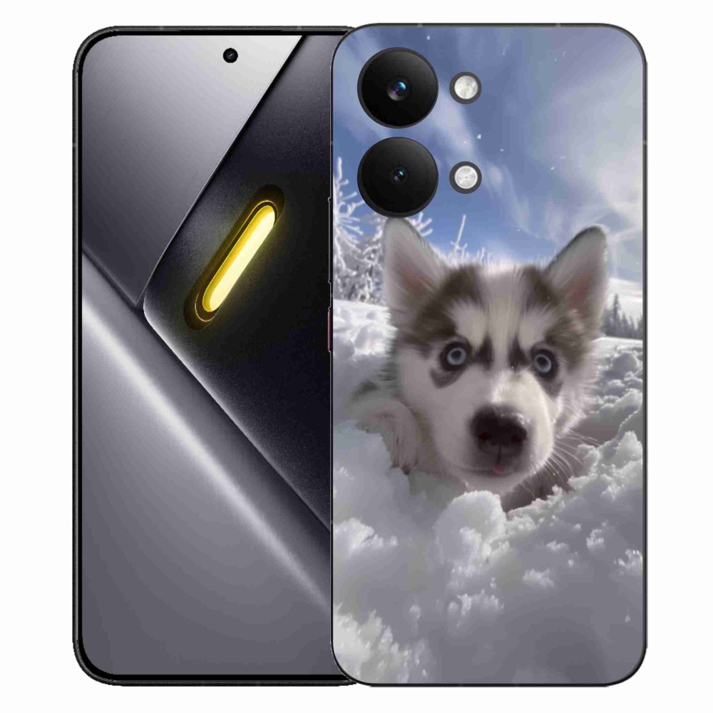 Gelový kryt mmCase na Xiaomi Poco X8 Pro Max - husky ve sněhu