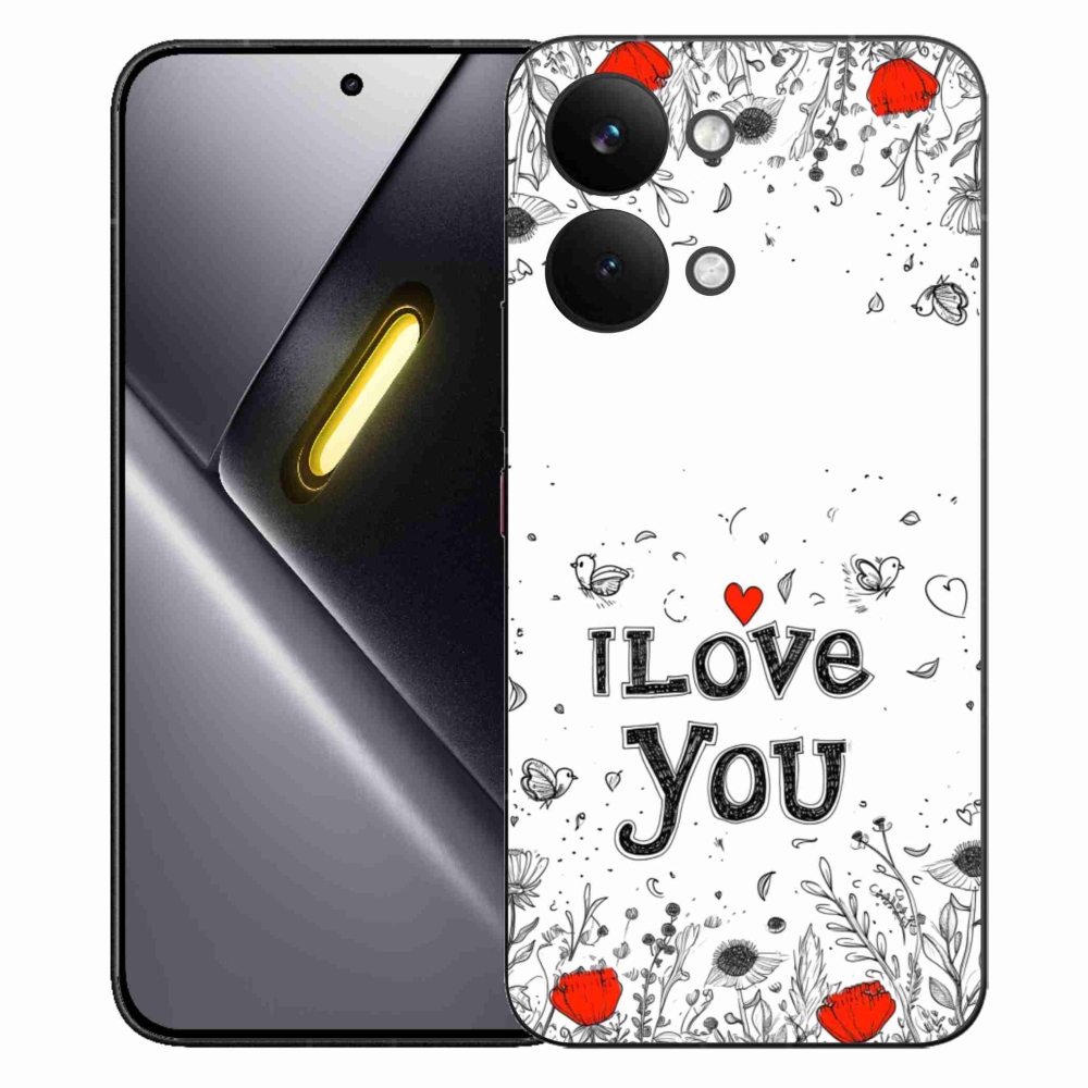 Gelový kryt mmCase na Xiaomi Poco X8 Pro Max - I love you bílé pozadí