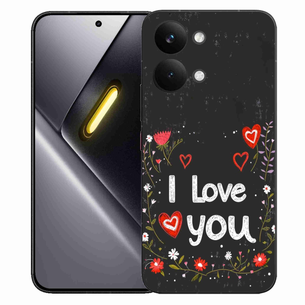 Gelový kryt mmCase na Xiaomi Poco X8 Pro Max - I love you černé pozadí