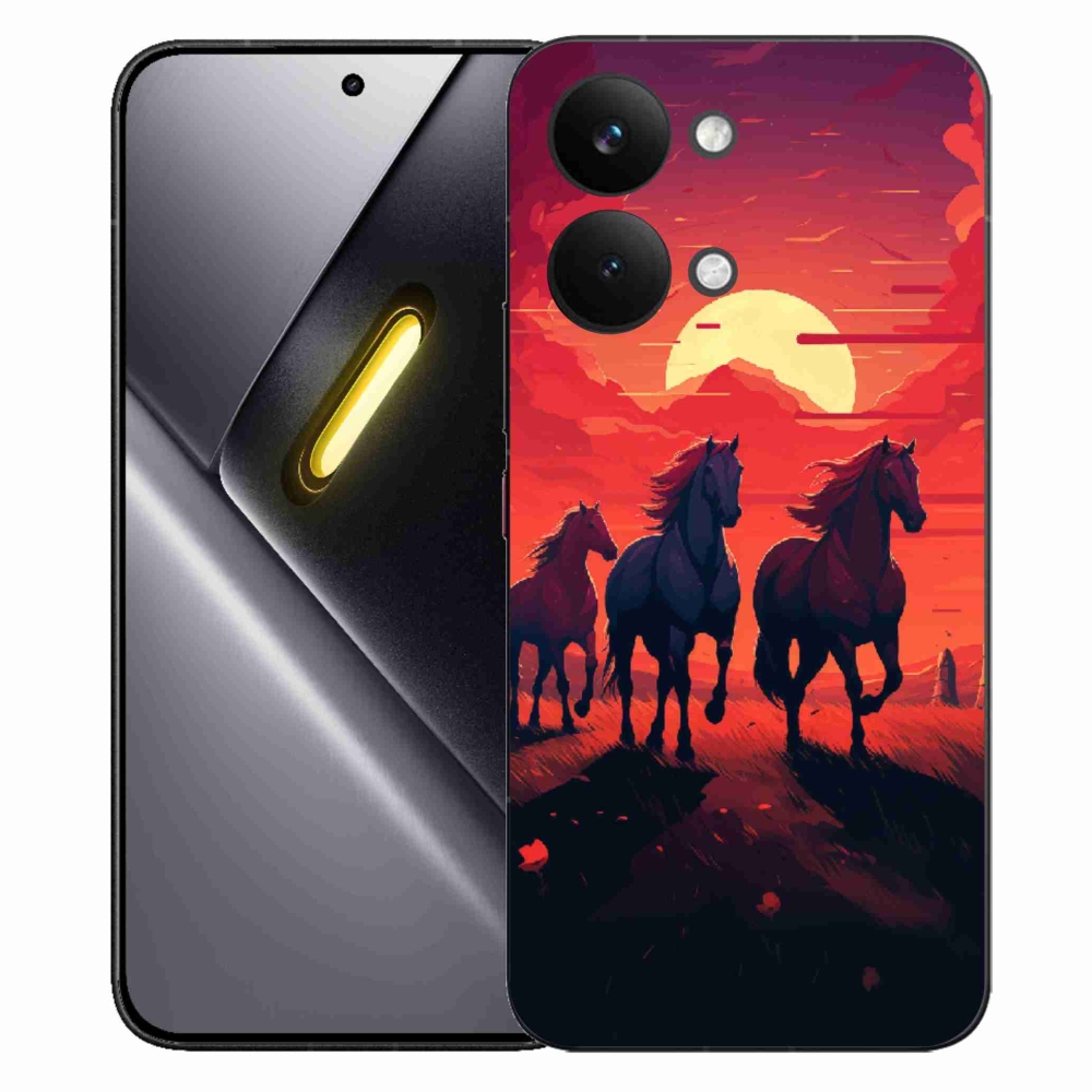 Gelový kryt mmCase na Xiaomi Poco X8 Pro Max - koně a západ slunce