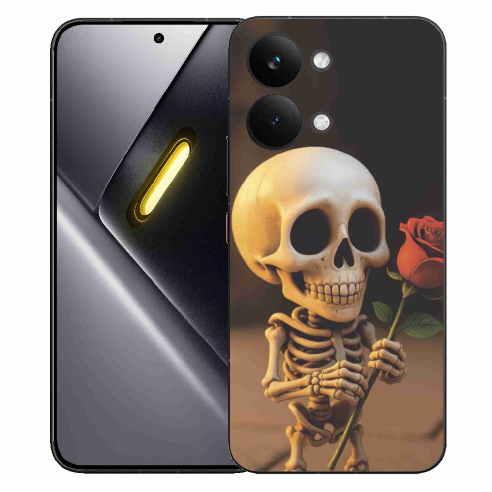 Gelový kryt mmCase na Xiaomi Poco X8 Pro Max - kostlivec s růží