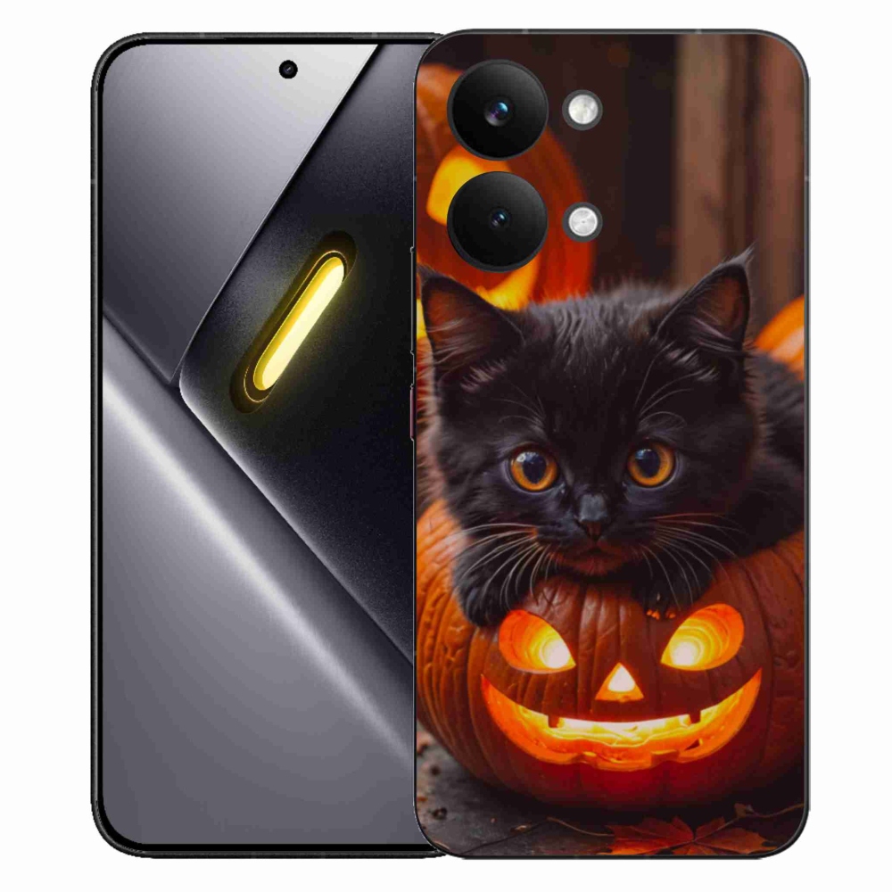 Gelový kryt mmCase na Xiaomi Poco X8 Pro Max - kotě a dýně