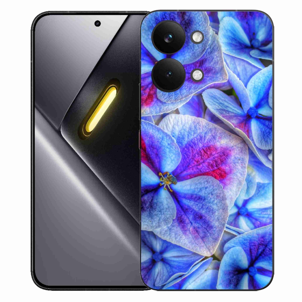 Gelový kryt mmCase na Xiaomi Poco X8 Pro Max - modré květy 1