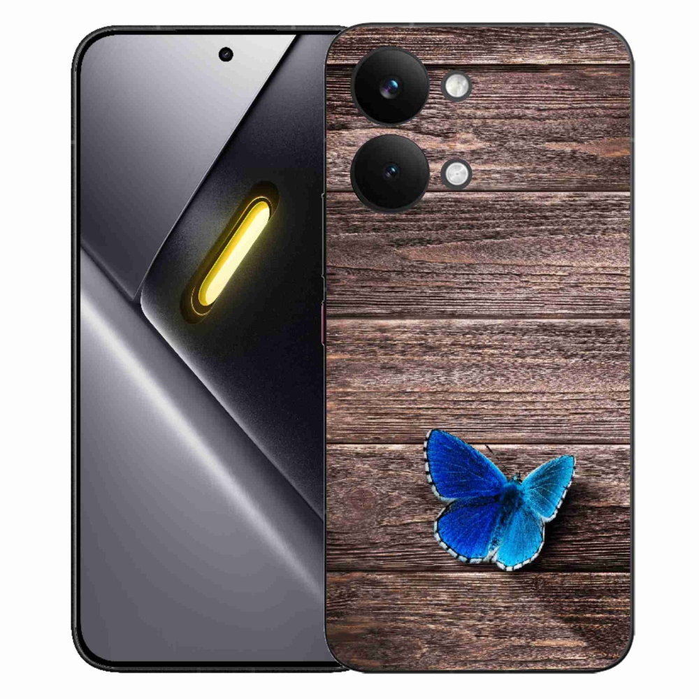 Gelový kryt mmCase na Xiaomi Poco X8 Pro Max - modrý motýl 1