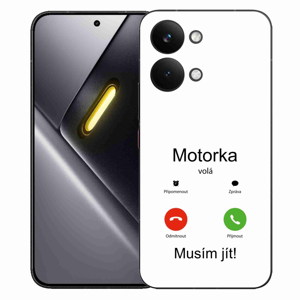 Gelový kryt mmCase na Xiaomi Poco X8 Pro Max - motorka volá bílé pozadí