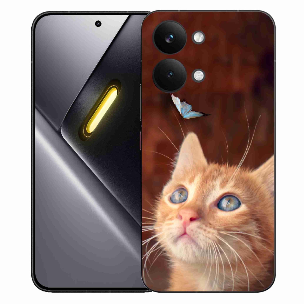 Gelový kryt mmCase na Xiaomi Poco X8 Pro Max - motýl a kotě