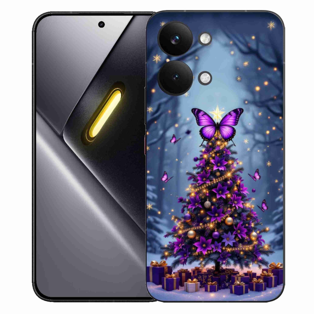 Gelový kryt mmCase na Xiaomi Poco X8 Pro Max - motýlí vánoční stromek