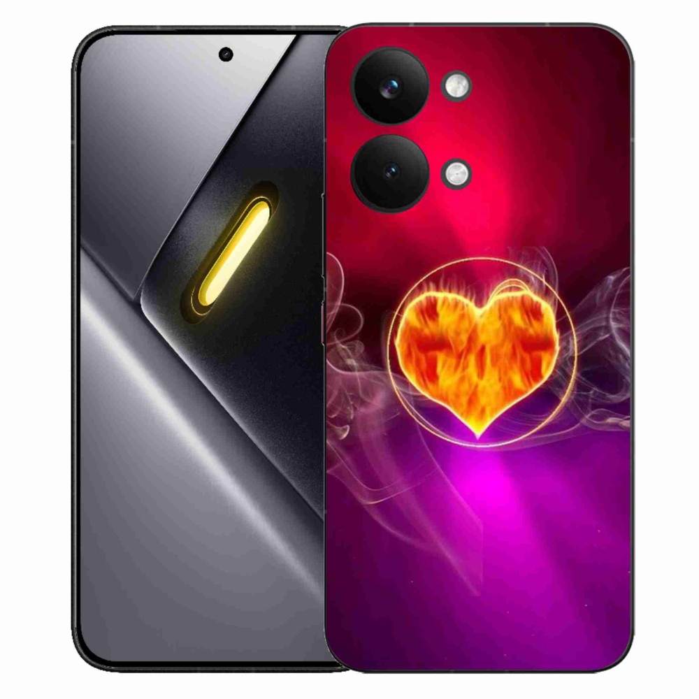 Gelový kryt mmCase na Xiaomi Poco X8 Pro Max - ohnivé srdce