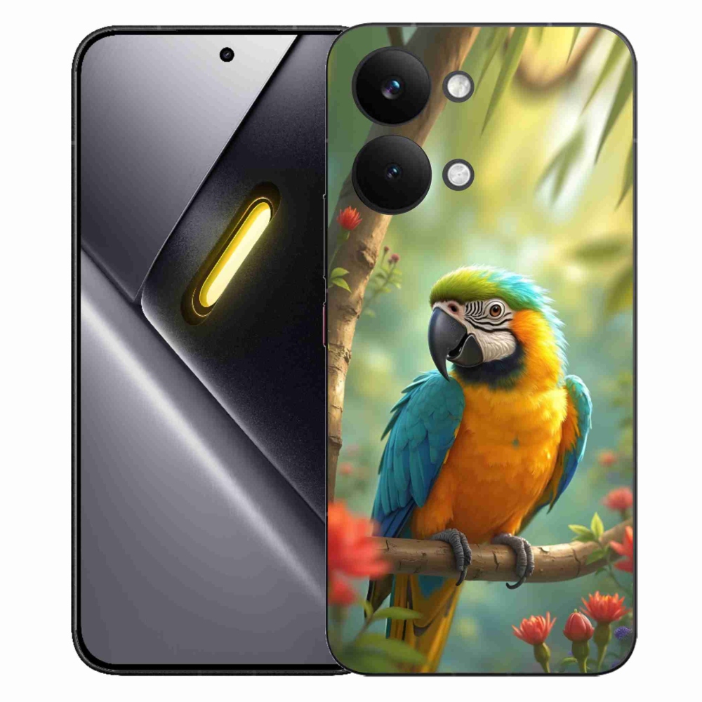 Gelový kryt mmCase na Xiaomi Poco X8 Pro Max - papoušek ara modrožlutá