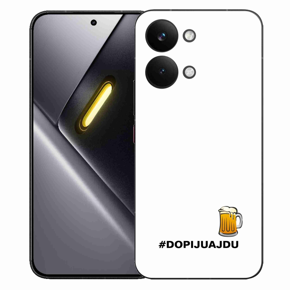 Gelový kryt mmCase na Xiaomi Poco X8 Pro Max - pivní motiv 1 bílé pozadí