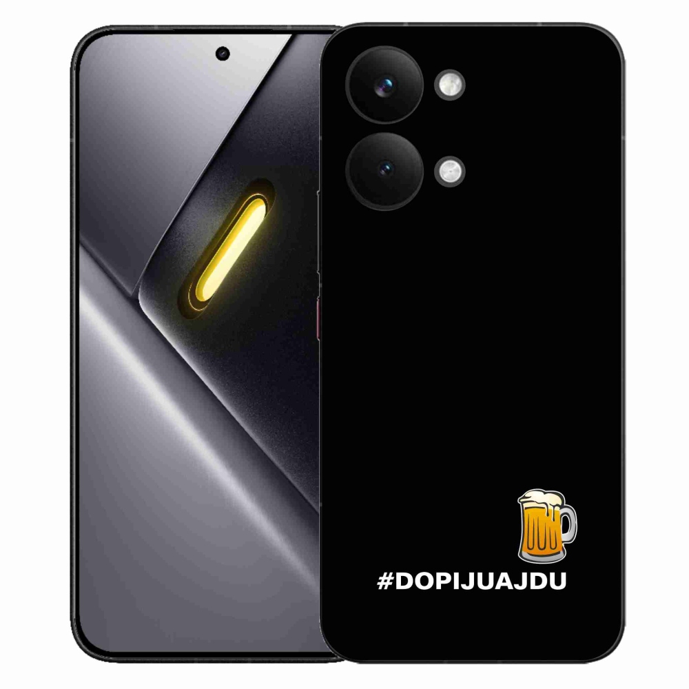 Gelový kryt mmCase na Xiaomi Poco X8 Pro Max - pivní motiv 1 černé pozadí