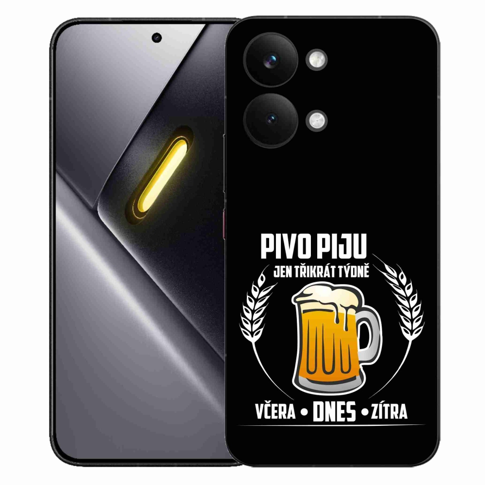 Gelový kryt mmCase na Xiaomi Poco X8 Pro Max - pivní motiv černé pozadí