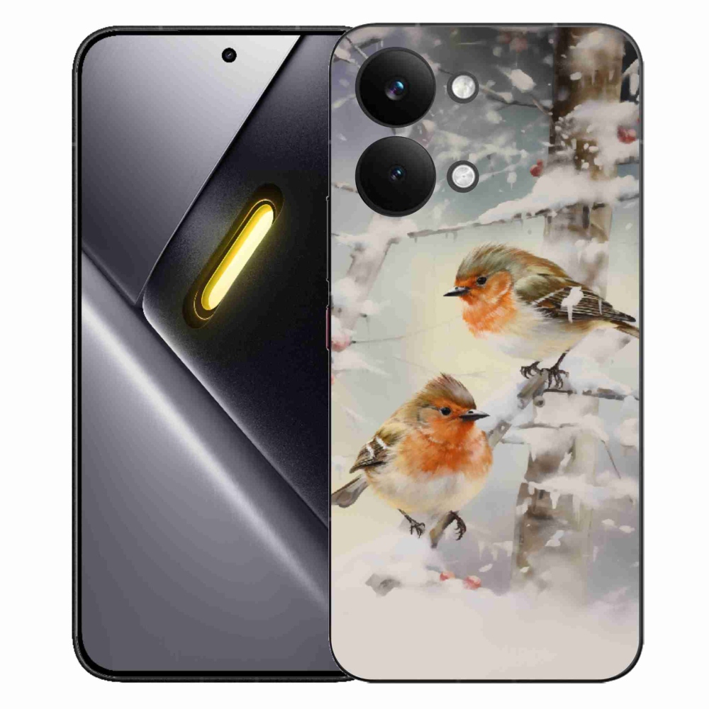 Gelový kryt mmCase na Xiaomi Poco X8 Pro Max - ptáčci v zimě