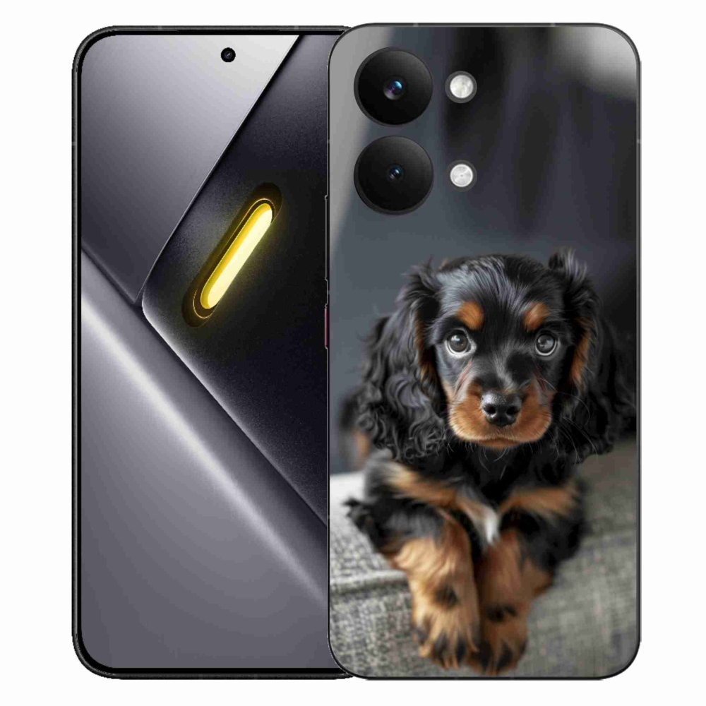 Gelový kryt mmCase na Xiaomi Poco X8 Pro Max - roztomilý dlouhosrstý jezevčík