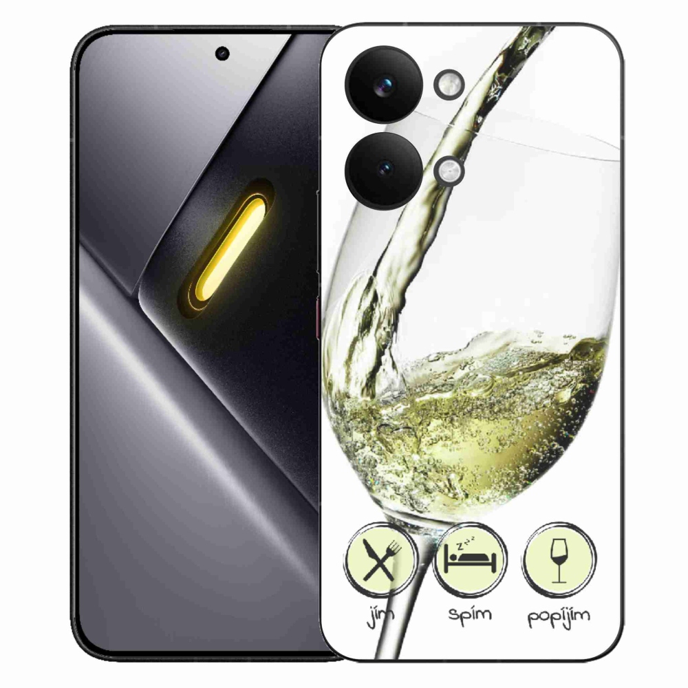 Gelový kryt mmCase na Xiaomi Poco X8 Pro Max - sklenička vína bílé