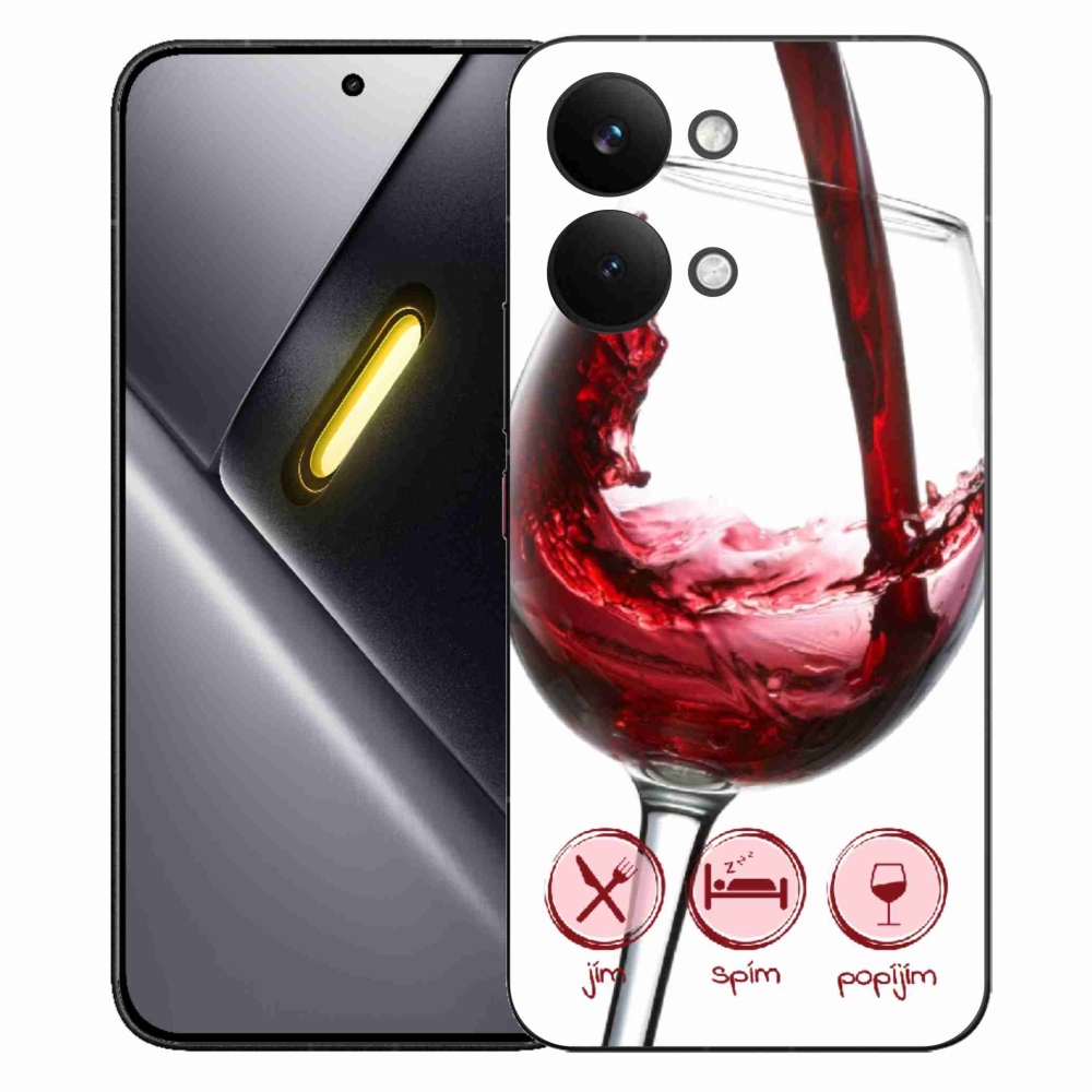 Gelový kryt mmCase na Xiaomi Poco X8 Pro Max - sklenička vína červené