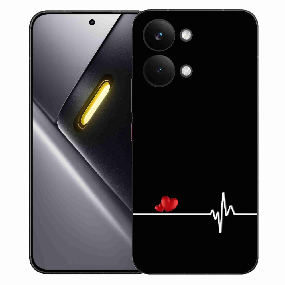 Gelový kryt mmCase na Xiaomi Poco X8 Pro Max - srdce a tep černé pozadí