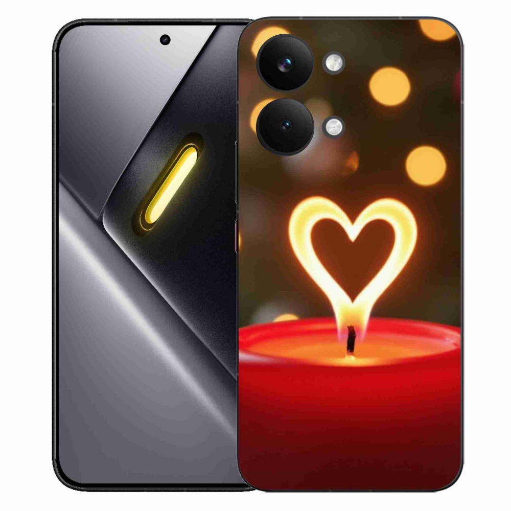 Gelový kryt mmCase na Xiaomi Poco X8 Pro Max - srdce z plamene