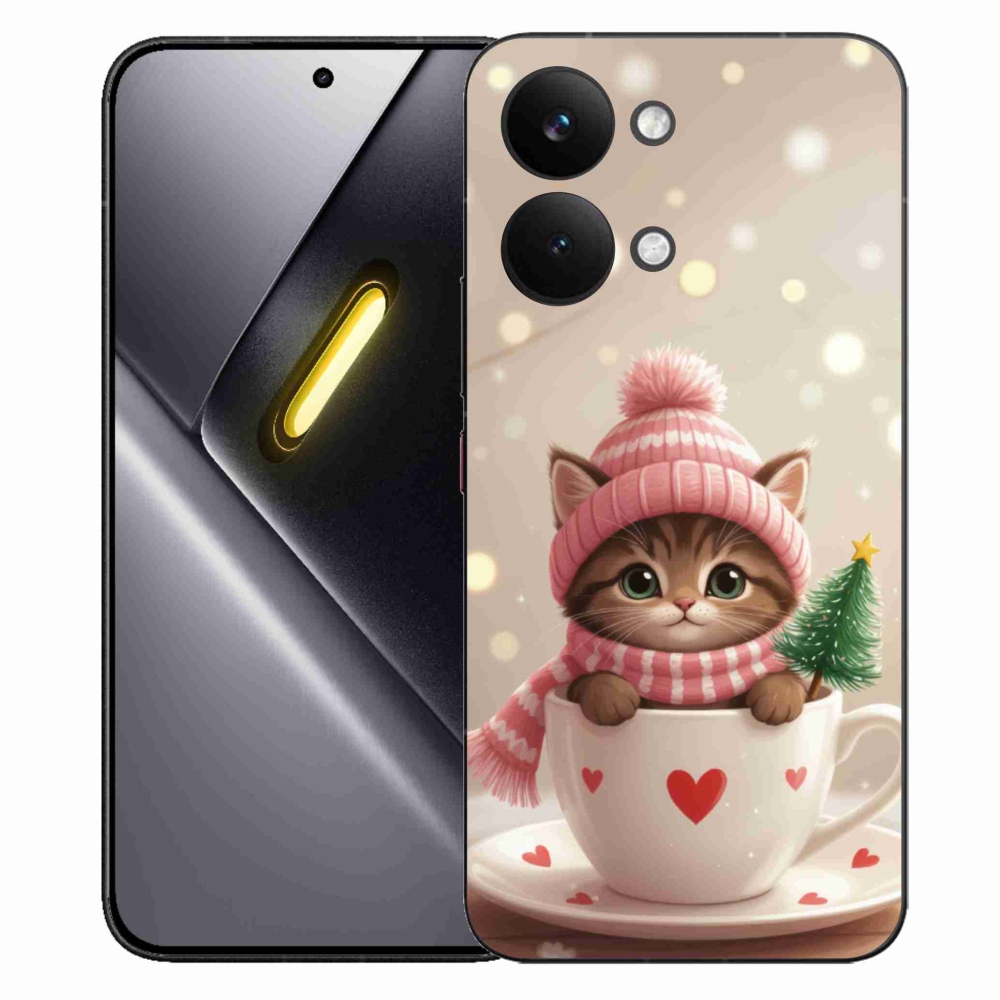 Gelový kryt mmCase na Xiaomi Poco X8 Pro Max - vánoční kotě v hrnku