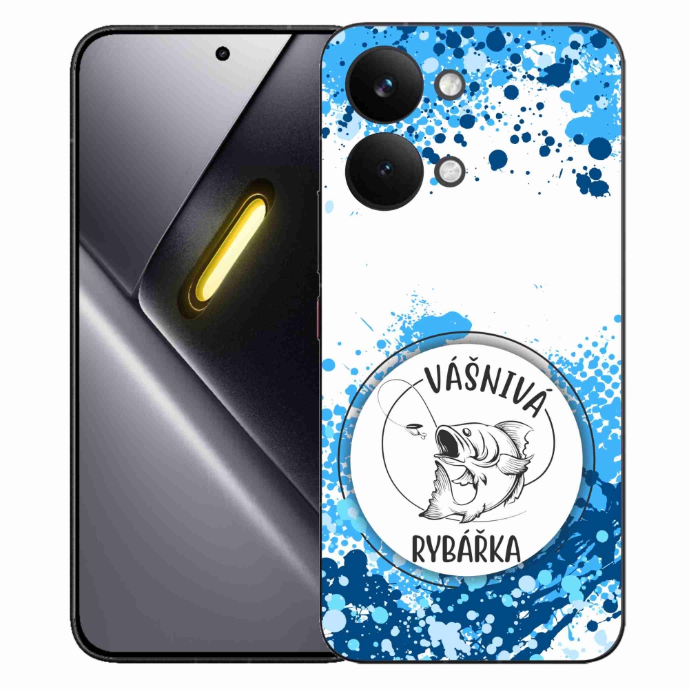 Gelový kryt mmCase na Xiaomi Poco X8 Pro Max - vášnivá rybářka bílé pozadí