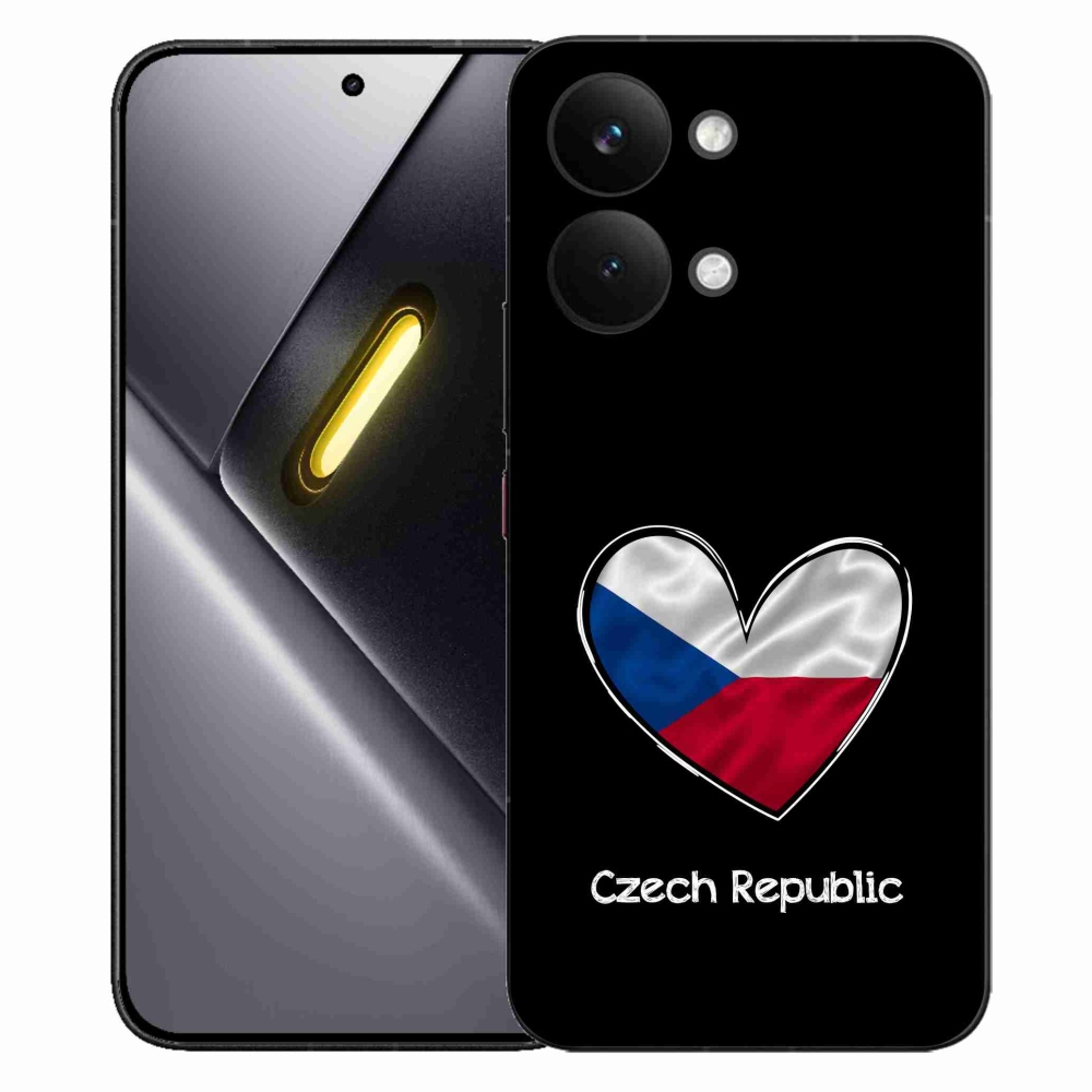 Gelový kryt mmCase na Xiaomi Poco X8 Pro Max - vlajka srdce černé pozadí