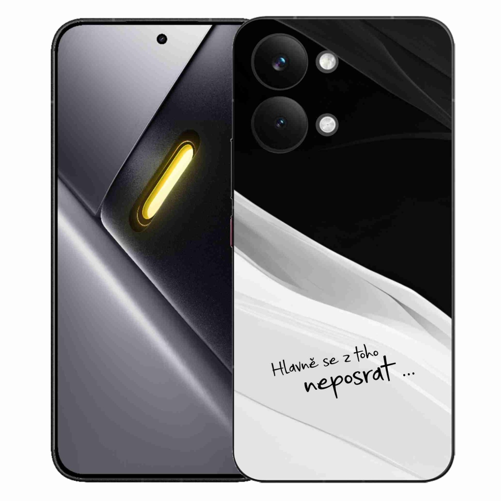 Gelový kryt mmCase na Xiaomi Poco X8 Pro Max - vtipný text 13 bíločerné pozadí