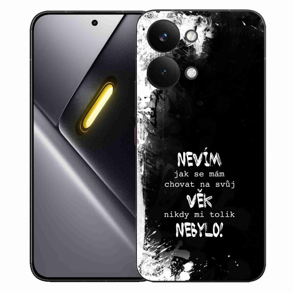 Gelový kryt mmCase na Xiaomi Poco X8 Pro Max - vtipný text 14 černé pozadí