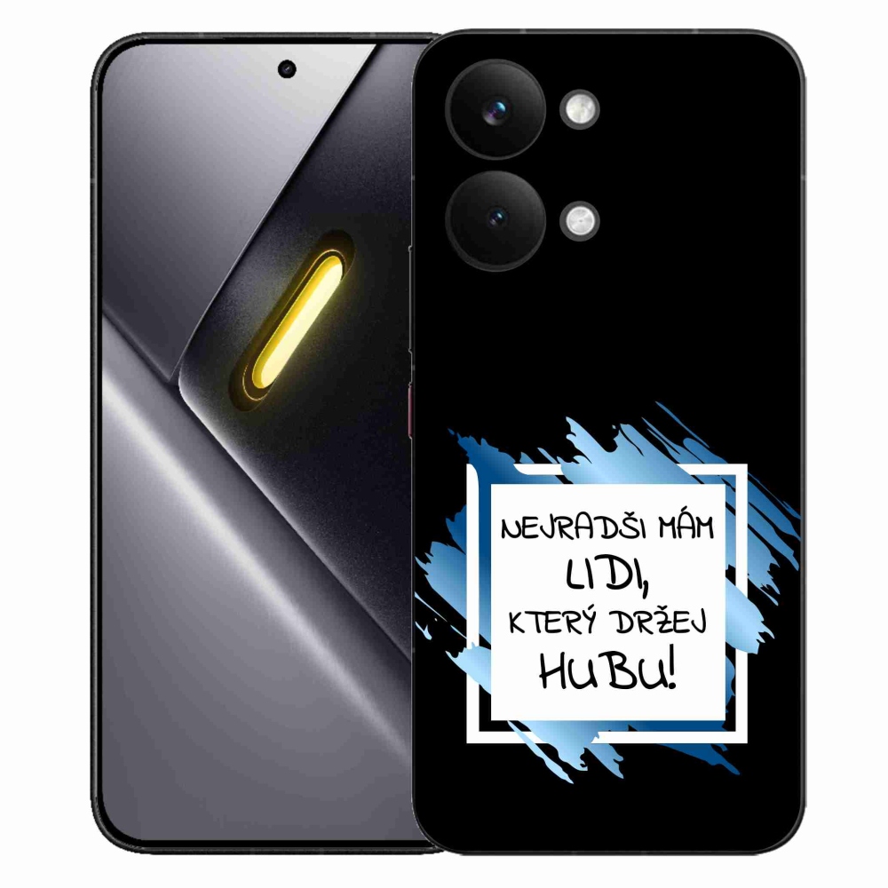 Gelový kryt mmCase na Xiaomi Poco X8 Pro Max - vtipný text 7 bíločerné pozadí