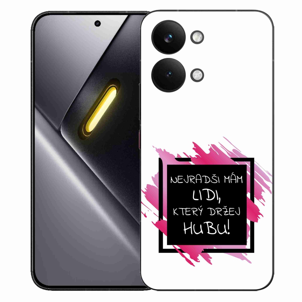 Gelový kryt mmCase na Xiaomi Poco X8 Pro Max - vtipný text 7 černobílé pozadí