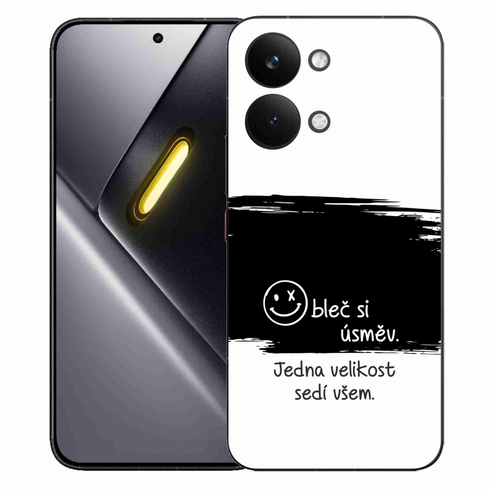 Gelový kryt mmCase na Xiaomi Poco X8 Pro Max - vtipný text 8 černobílé pozadí