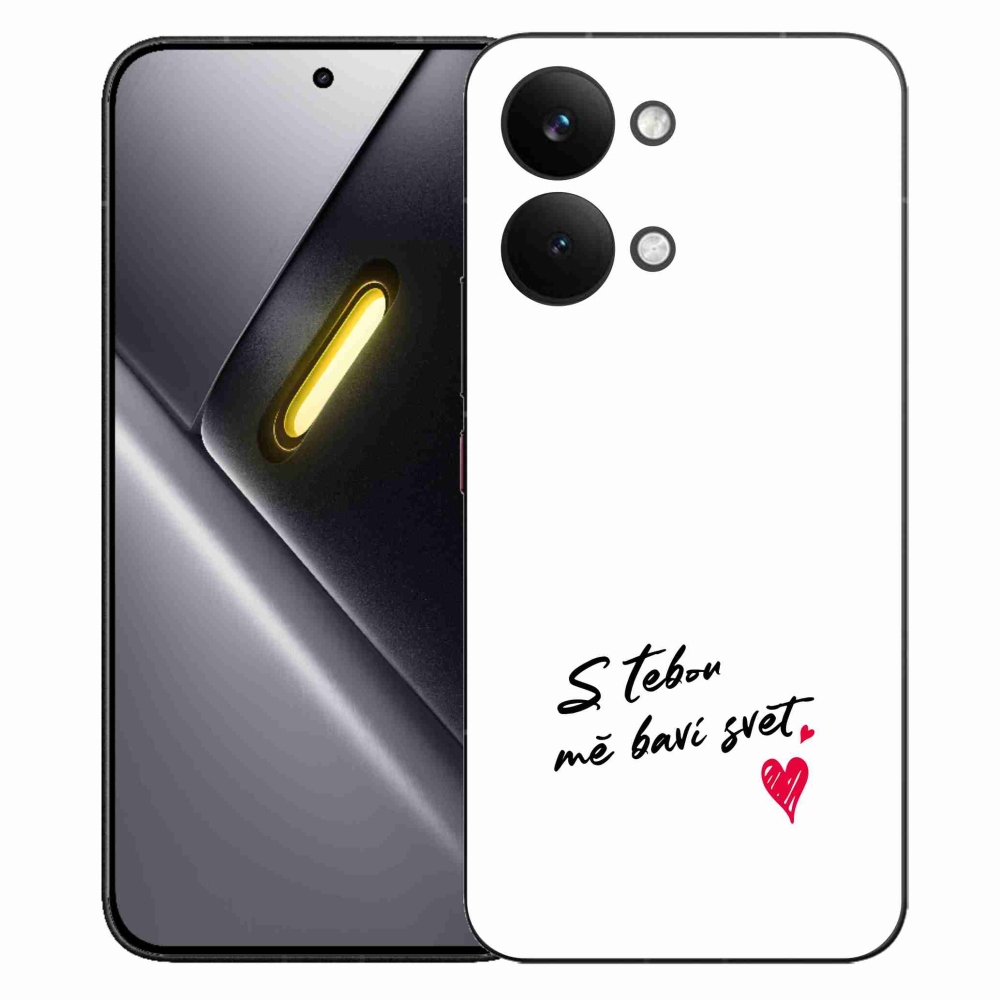 Gelový kryt mmCase na Xiaomi Poco X8 Pro Max - zamilovaný text 1 bílé pozadí