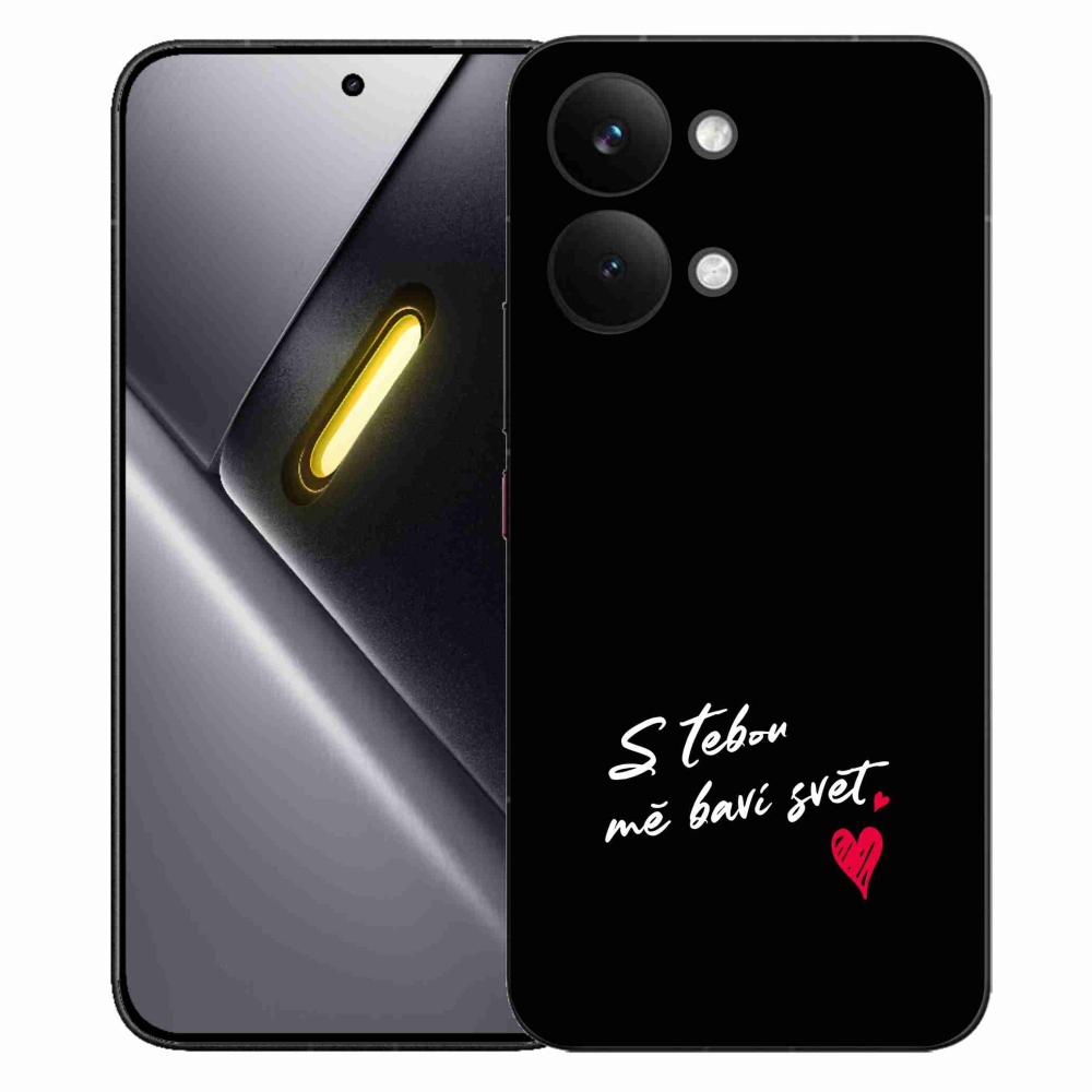 Gelový kryt mmCase na Xiaomi Poco X8 Pro Max - zamilovaný text 1 černé pozadí