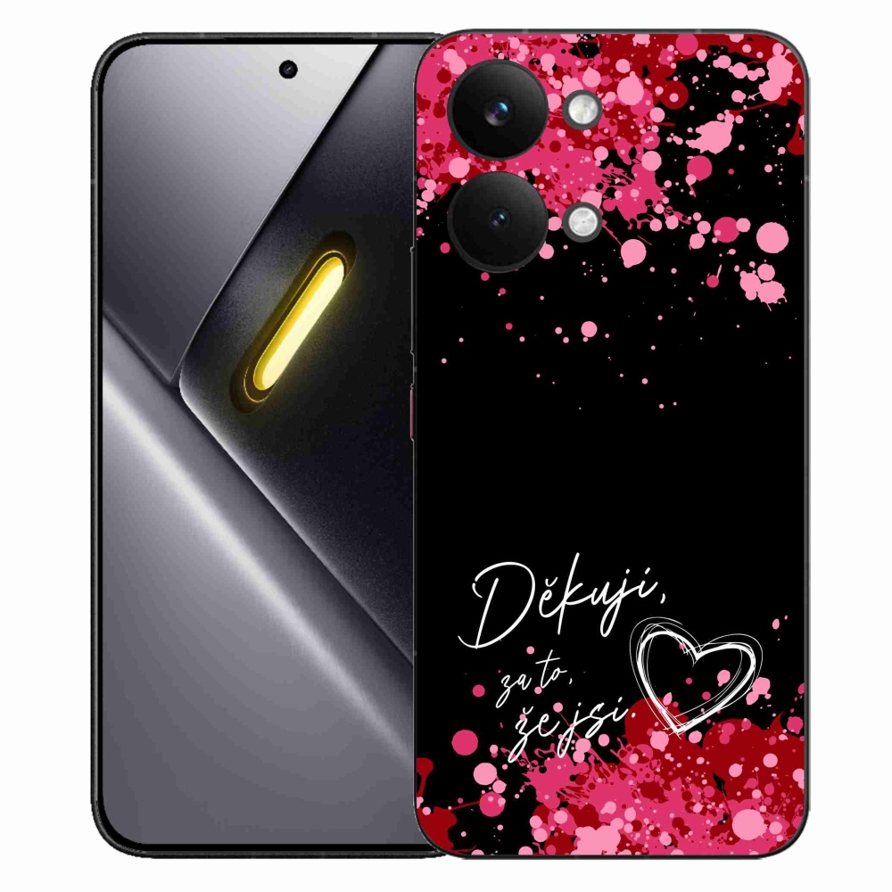 Gelový kryt mmCase na Xiaomi Poco X8 Pro Max - zamilovaný text 2 černé pozadí