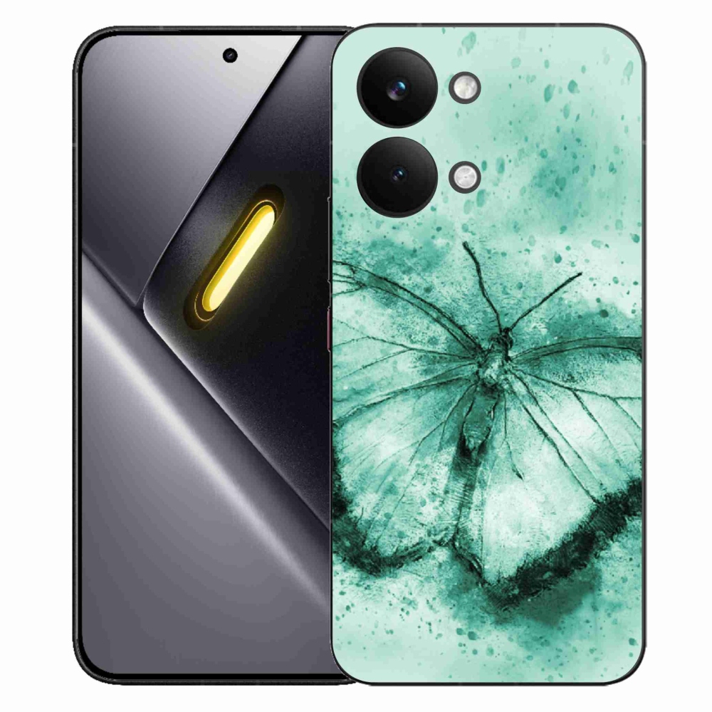 Gelový kryt mmCase na Xiaomi Poco X8 Pro Max - zelený motýl