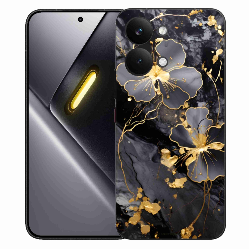 Gelový kryt mmCase na Xiaomi Poco X8 Pro Max - zlaté květy