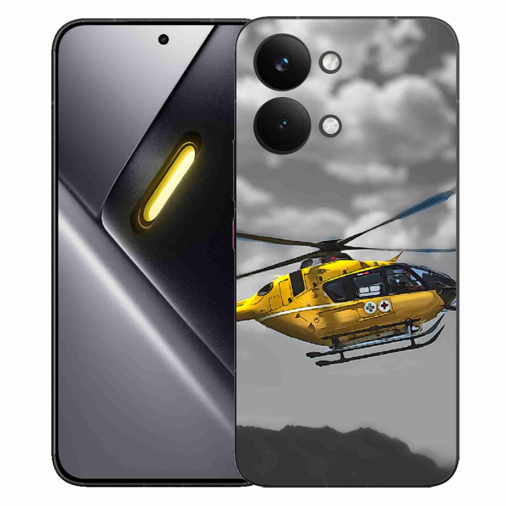 Gelový kryt mmCase na Xiaomi Poco X8 Pro Max - žlutá helikoptéra