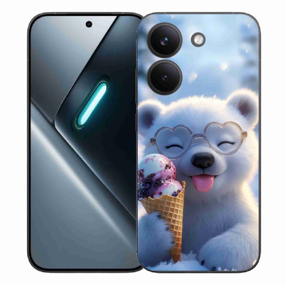 Gelový kryt mmCase na Xiaomi Poco X8 Pro - medvídek se zmrzlinou