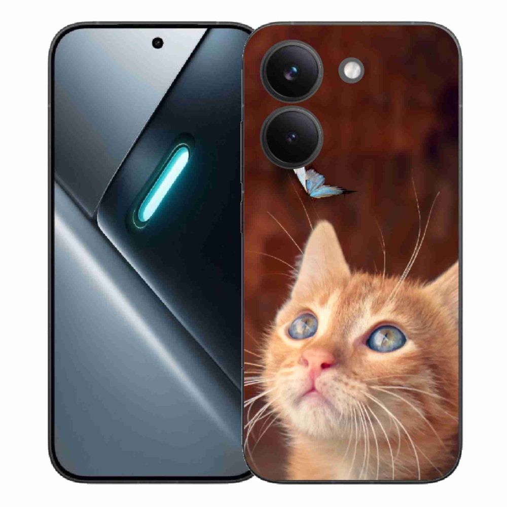 Gelový kryt mmCase na Xiaomi Poco X8 Pro - motýl a kotě