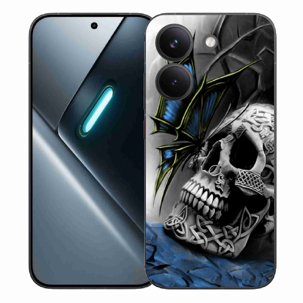 Gelový kryt mmCase na Xiaomi Poco X8 Pro - motýl a lebka