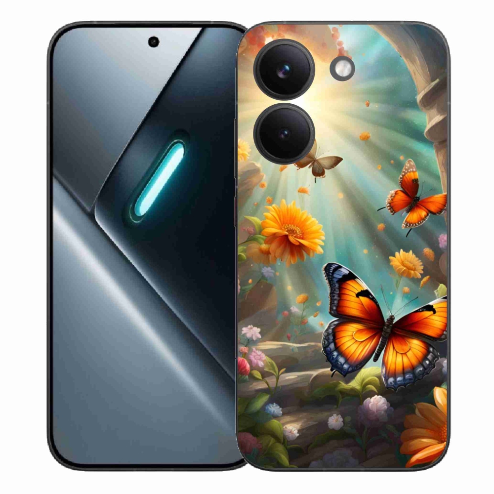 Gelový kryt mmCase na Xiaomi Poco X8 Pro - motýlí zahrada 2