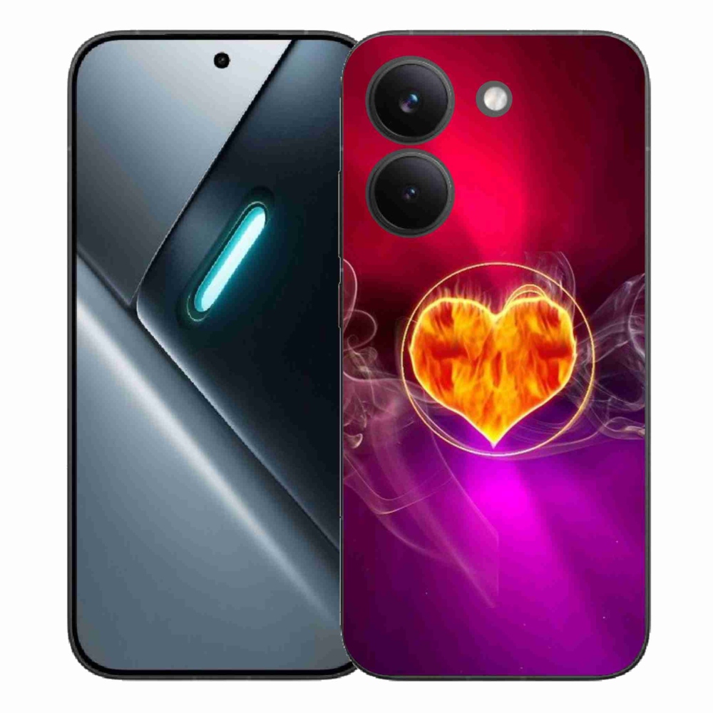 Gelový kryt mmCase na Xiaomi Poco X8 Pro - ohnivé srdce