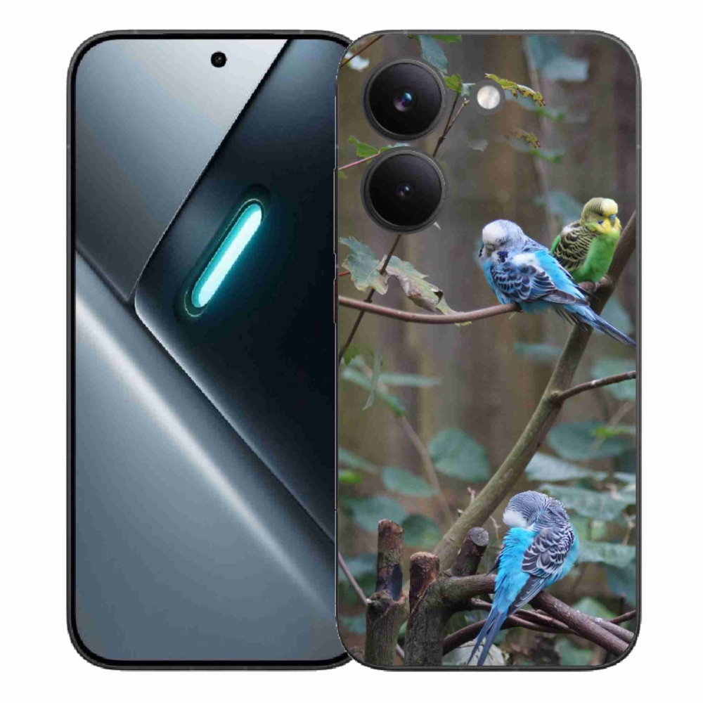 Gelový kryt mmCase na Xiaomi Poco X8 Pro - papoušci na větvi