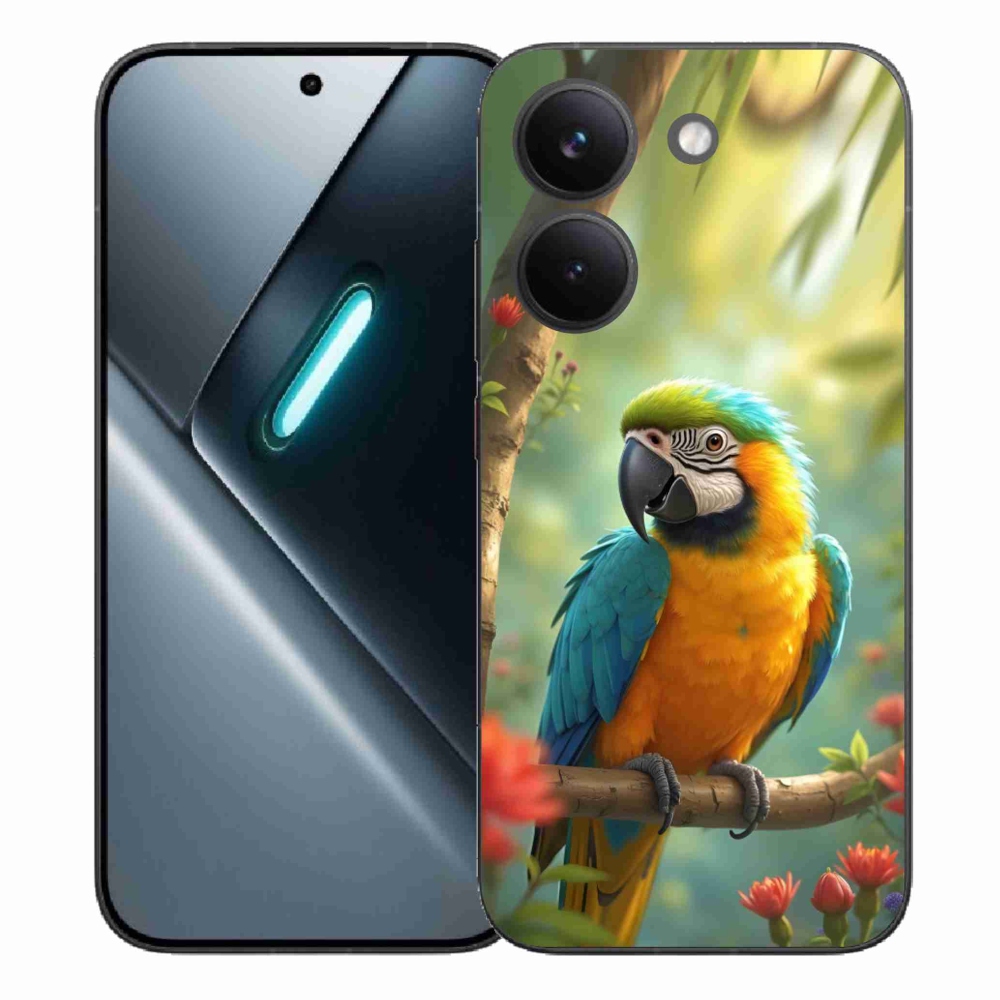 Gelový kryt mmCase na Xiaomi Poco X8 Pro - papoušek ara modrožlutá