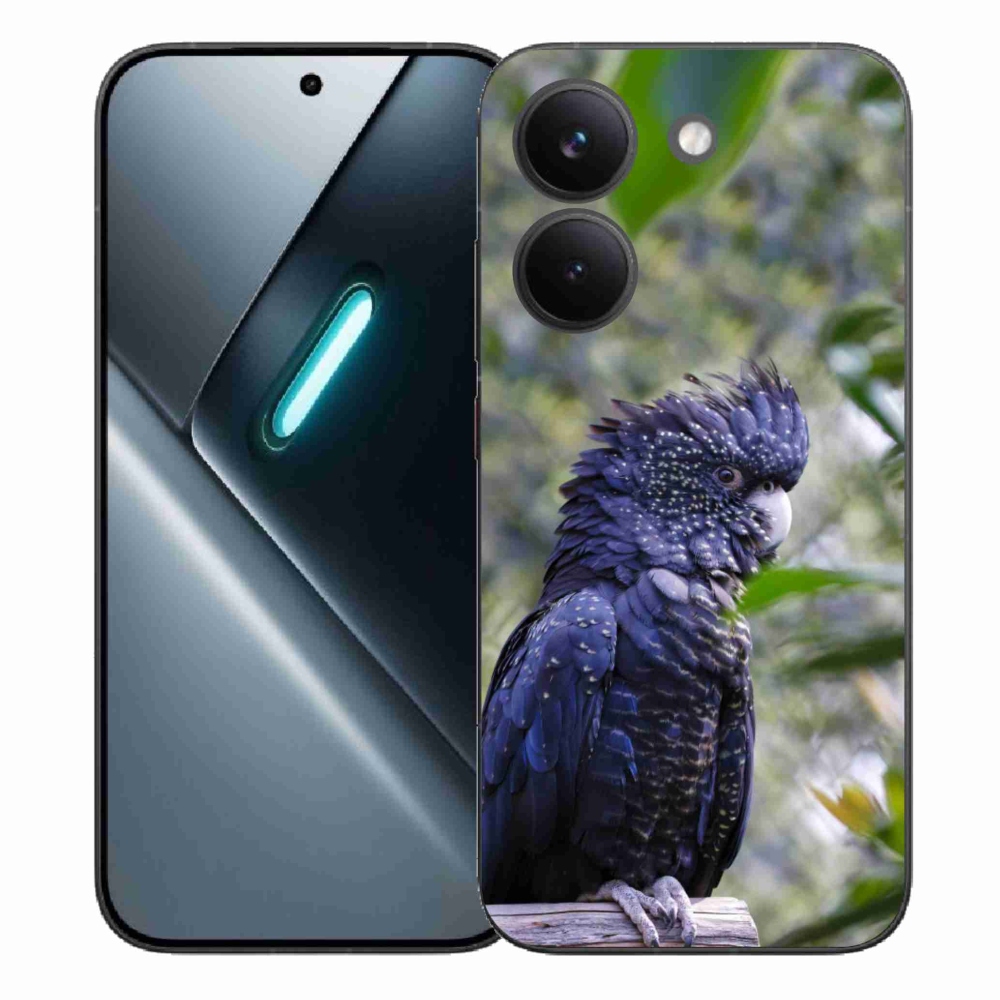 Gelový kryt mmCase na Xiaomi Poco X8 Pro - papoušek kakadu černý