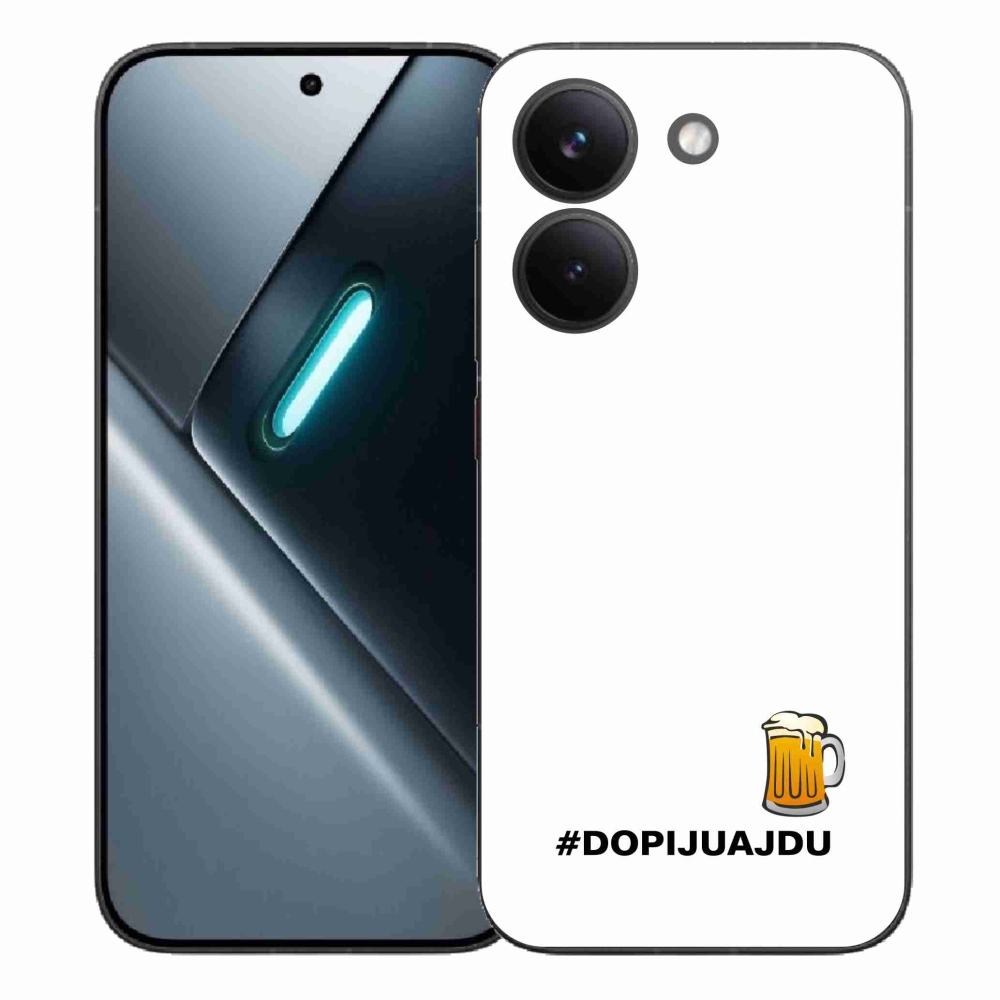 Gelový kryt mmCase na Xiaomi Poco X8 Pro - pivní motiv 1 bílé pozadí