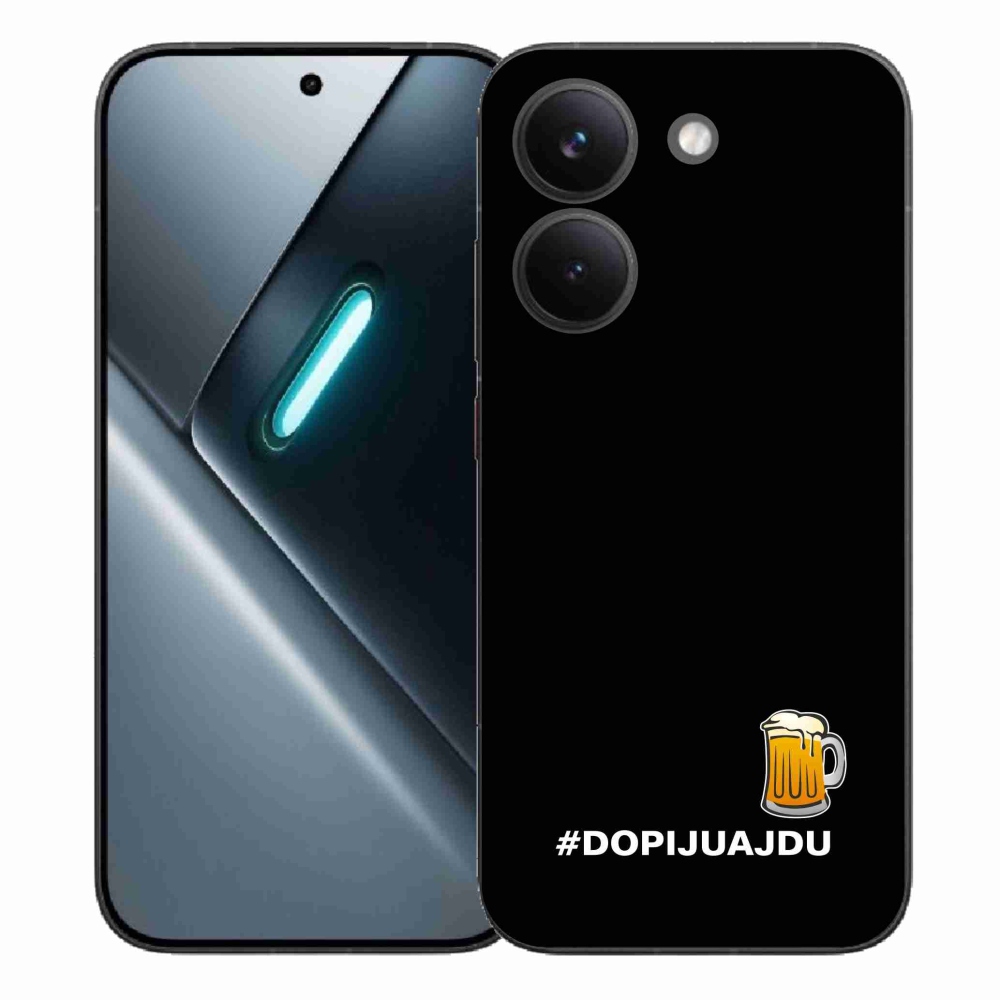 Gelový kryt mmCase na Xiaomi Poco X8 Pro - pivní motiv 1 černé pozadí